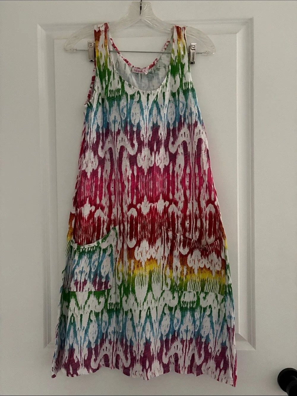 Fresh Produce Rainbow Tie-Dye Tent Dress swim coverup sz S